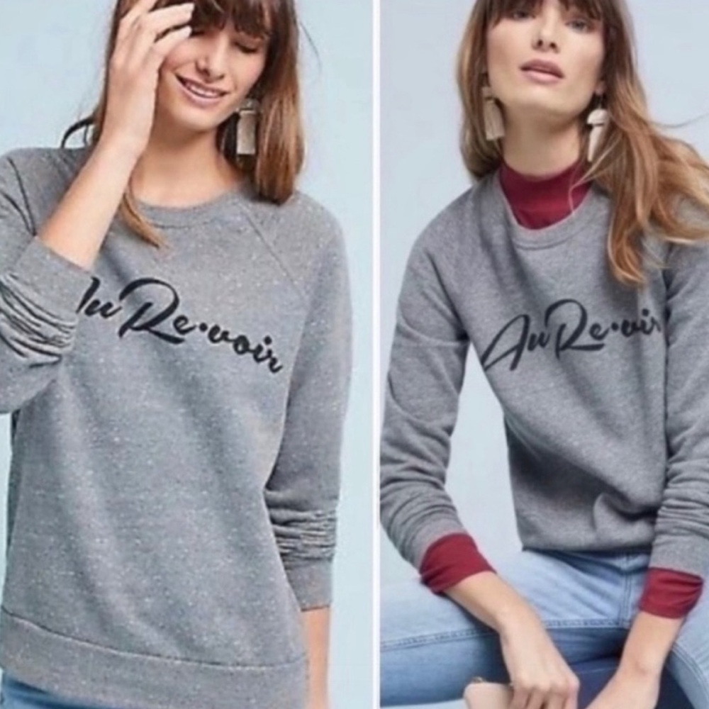 Sol Angeles Anthropologie Au Revoir Sweatshirt Size Ps